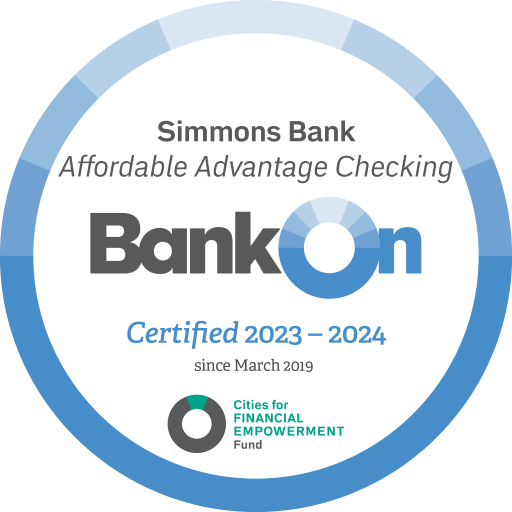 Simmons Bank Affordable Advantage Checking - Bank On - National Account Standards 2021-2022 Approved