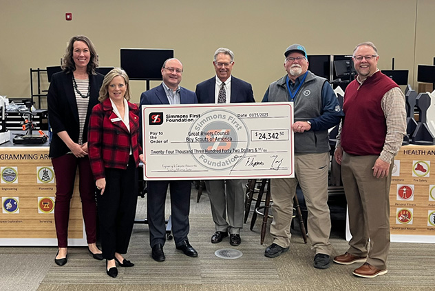 Central Missouri, Simmons First Foundation donate over $24,000 to Boy Scouts Center