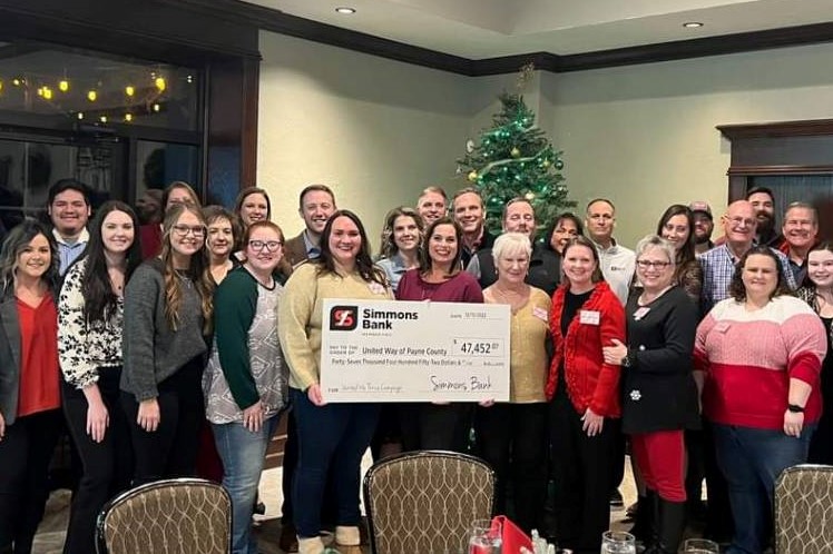 Simmons Bank in Stillwater Presents $47,452 to United Way of Payne County