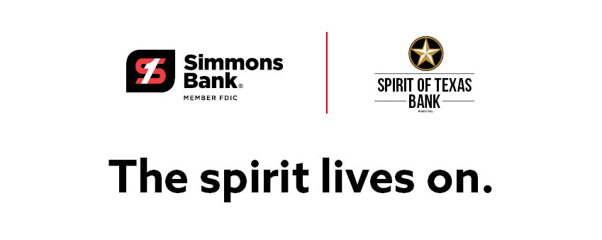 The spirit lives on, Simmons Bank, Spirit of Texas Bank